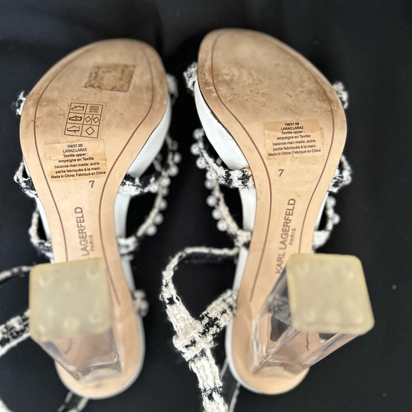 Karl Lagerfeld Lara Pearl accented high heel sandals - Picture 6 of 7